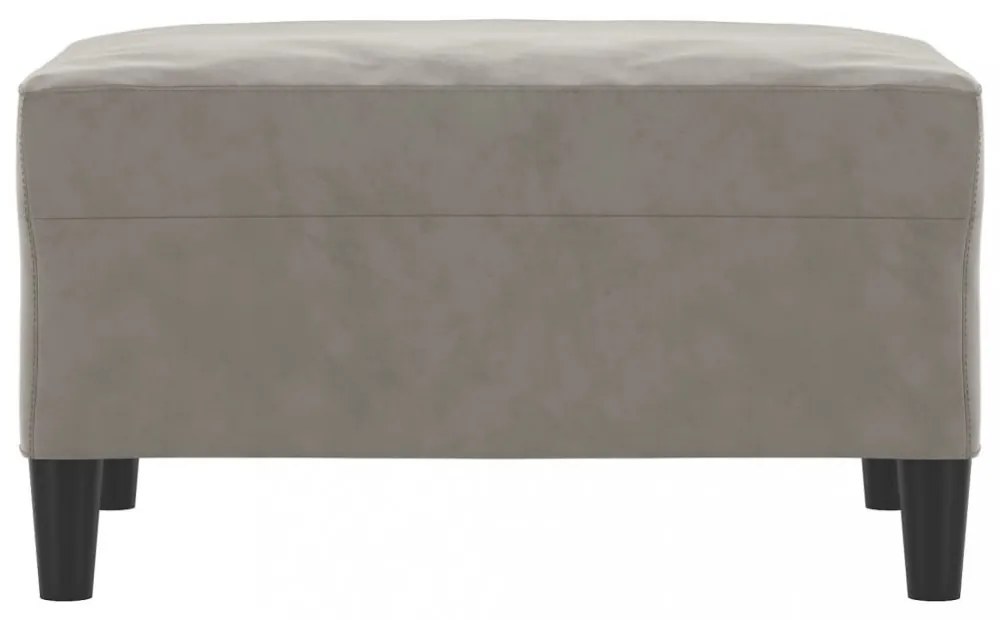 világosszürke bársony lábzsámoly 70x55x41 cm
