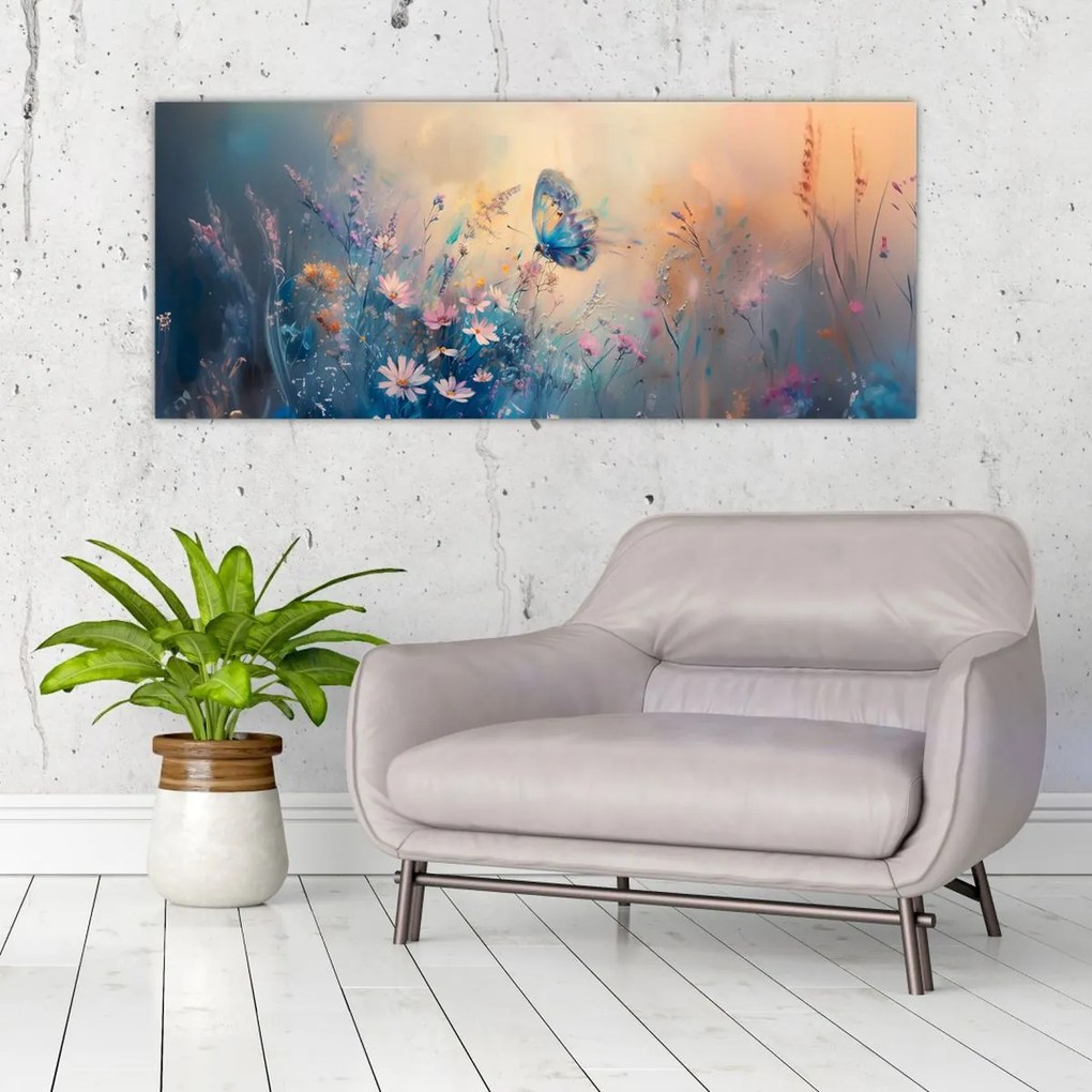 Kép - Rét pillangóval (120x50 cm)