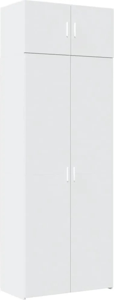 vidaXL fehér szerelt fa tárolószekrény 80 x 42,5 x 225 cm