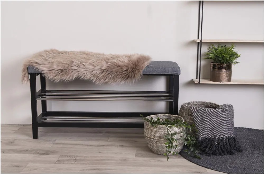 Padova pad, szürke, fekete lábakkal, 100x34x50