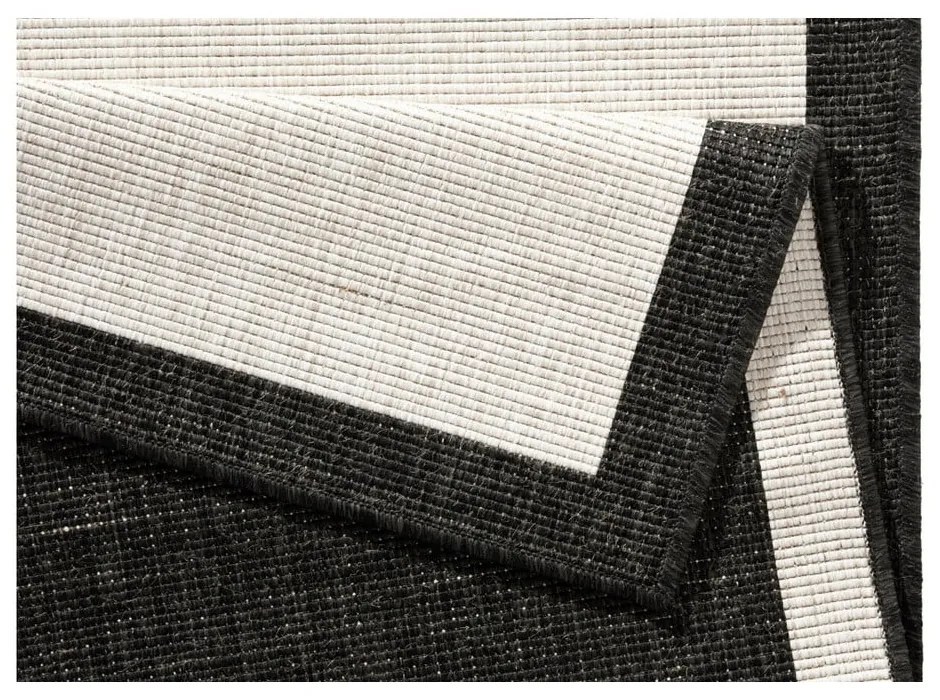 Panama fekete-krémszínű kültéri szőnyeg, 80 x 350 cm - NORTHRUGS
