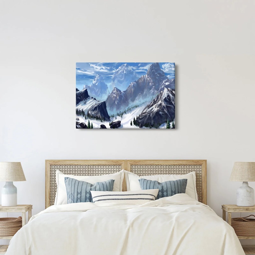 Kép - Festett hegyek (90x60 cm)