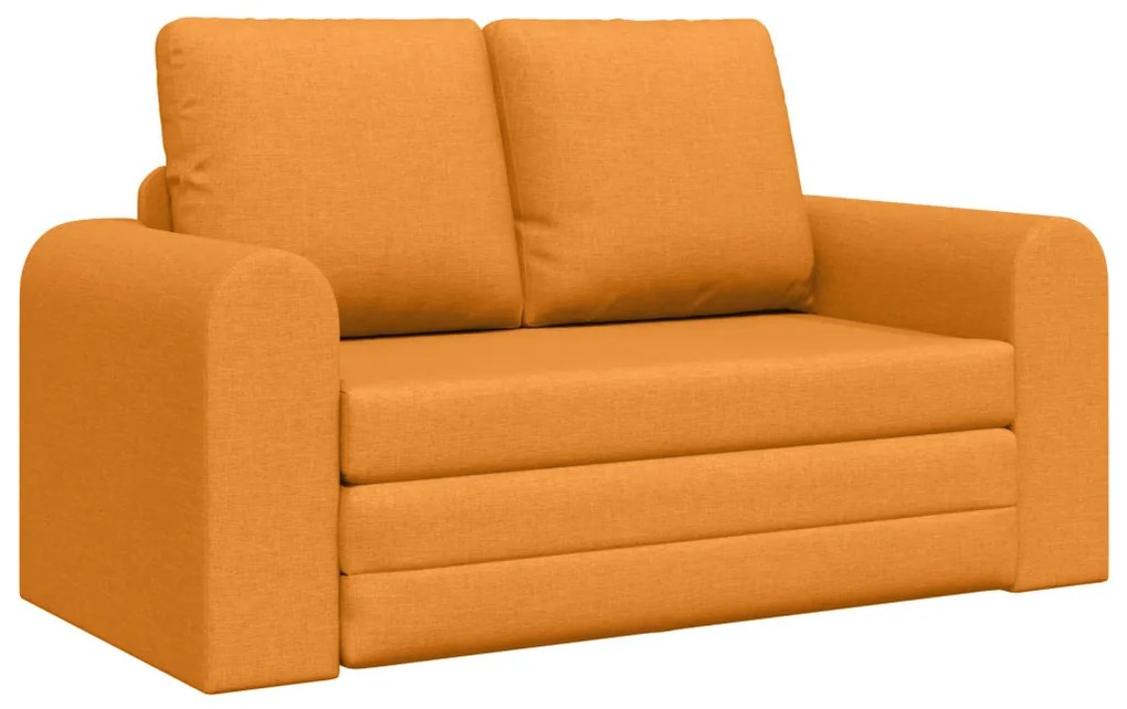 Padló Sofa Ágy 2 az 1-ben Sötét Sárga 148x71x83 cm Textil