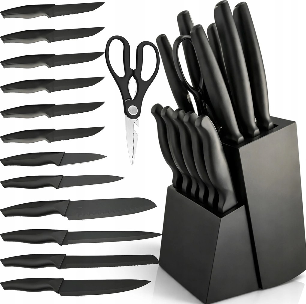 Konyhai Késkészlet Szakácskés Szett Éles 16 Db/csomag Állvány