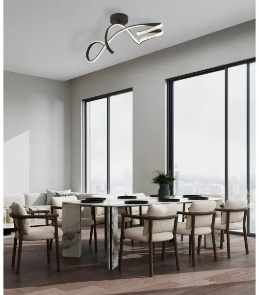 Globo 67341DS - LED Felületre szerelhető csillár SWIRL LED/30W/230V fekete