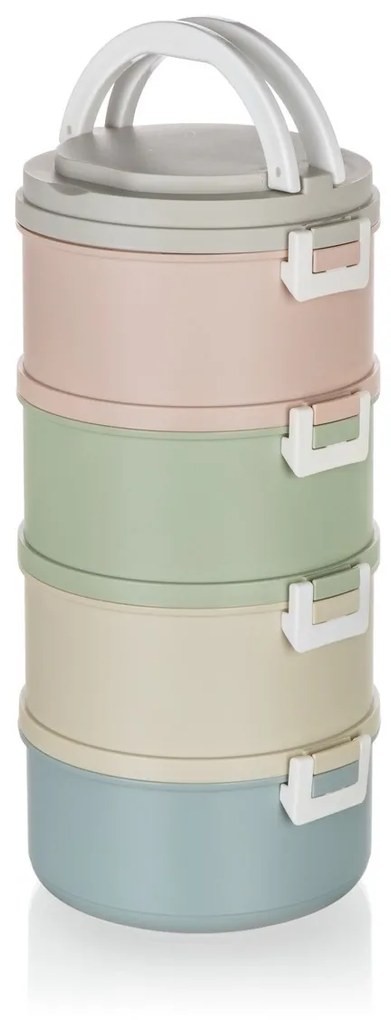 Banquet Avanza műanyag ételhordozó, 2,8 l, 4 db-os szett multicolor
