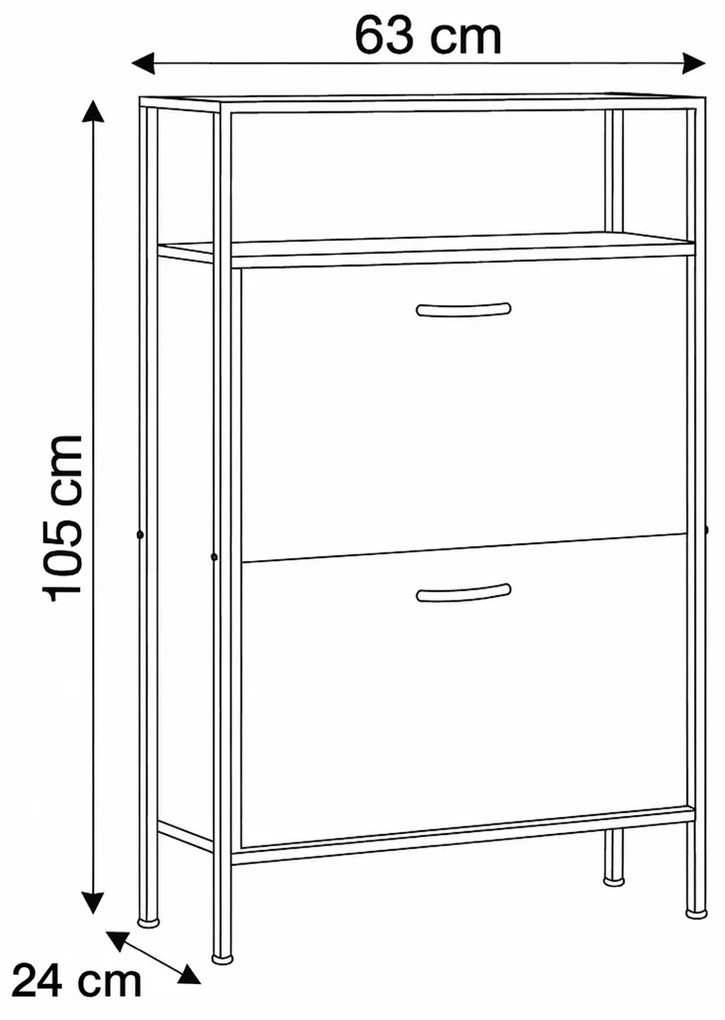 Cipősszekrény polcokkal G1007 OAK, tölgy