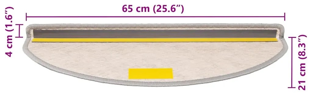 15 db szizál hatású platina öntapadó lépcsőszőnyeg 65x21x4 cm