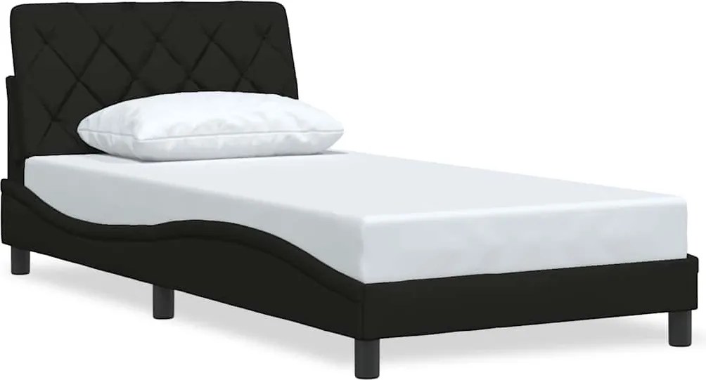 vidaXL fekete szövet ágykeret matrac nélkül 100x200 cm
