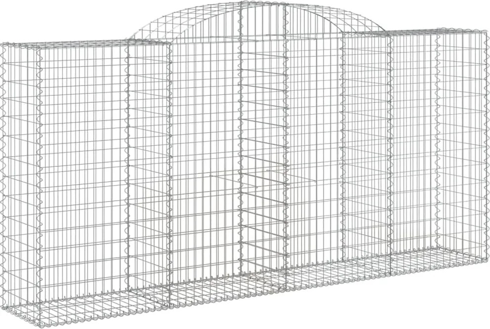 vidaXL íves horganyzott vas gabion kosár 300 x 50 x 140/160 cm