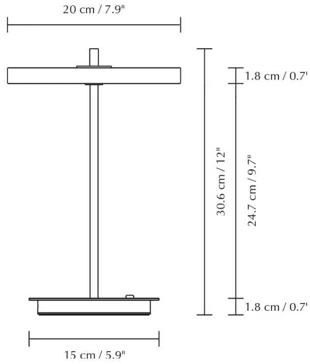 Világoskék fém LED asztali lámpa fém búrával (magasság 31 cm) Asteria Move – UMAGE