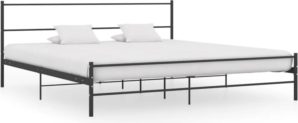 vidaXL fekete fém ágykeret 180 x 200 cm