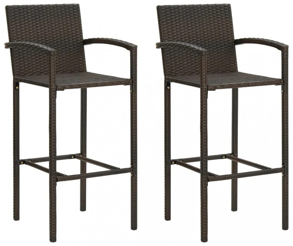 3 részes barna polyrattan kerti bárszett