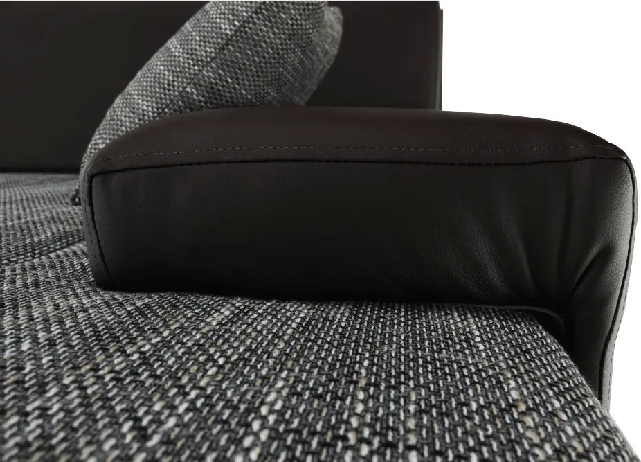 Sarokülőgarnitúra, barna/szürkésbarna melír, TRAMP