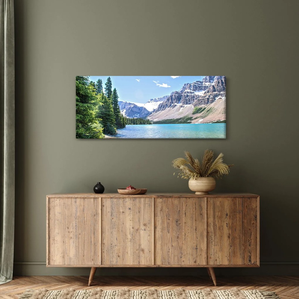 Egy alpesi tó képe (120x50 cm)