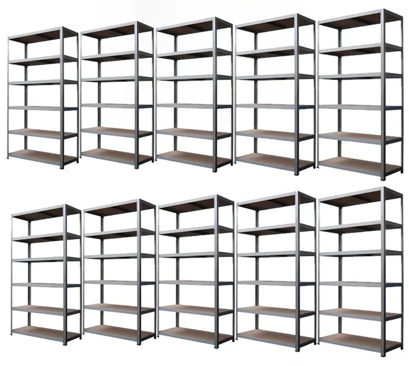 AKCIÓS CSOMAG, 10 DARAB Salgó polc 2400x1000x600 mm fém horganyzott 6-polc, teherbírás 1050 kg