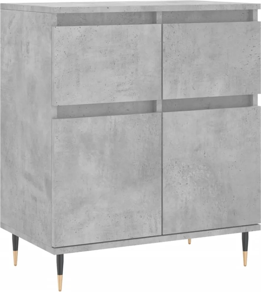 vidaXL betonszürke szerelt fa tálalószekrény 60 x 35 x 70 cm
