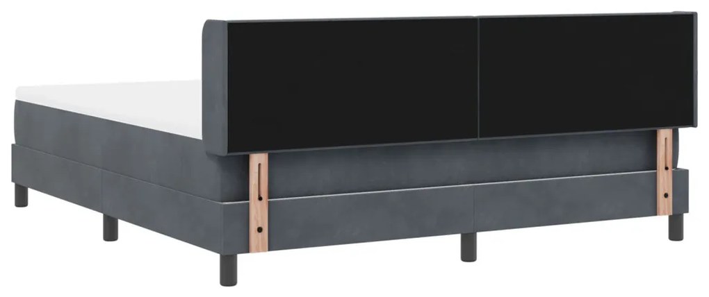 vidaXL Boxspring Ágy Matraccal Sötétszürke 180x200 cm Bársony