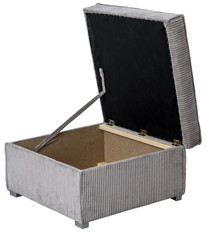 Világosbézs puff SMART COSARO tárolóval 65x65 cm