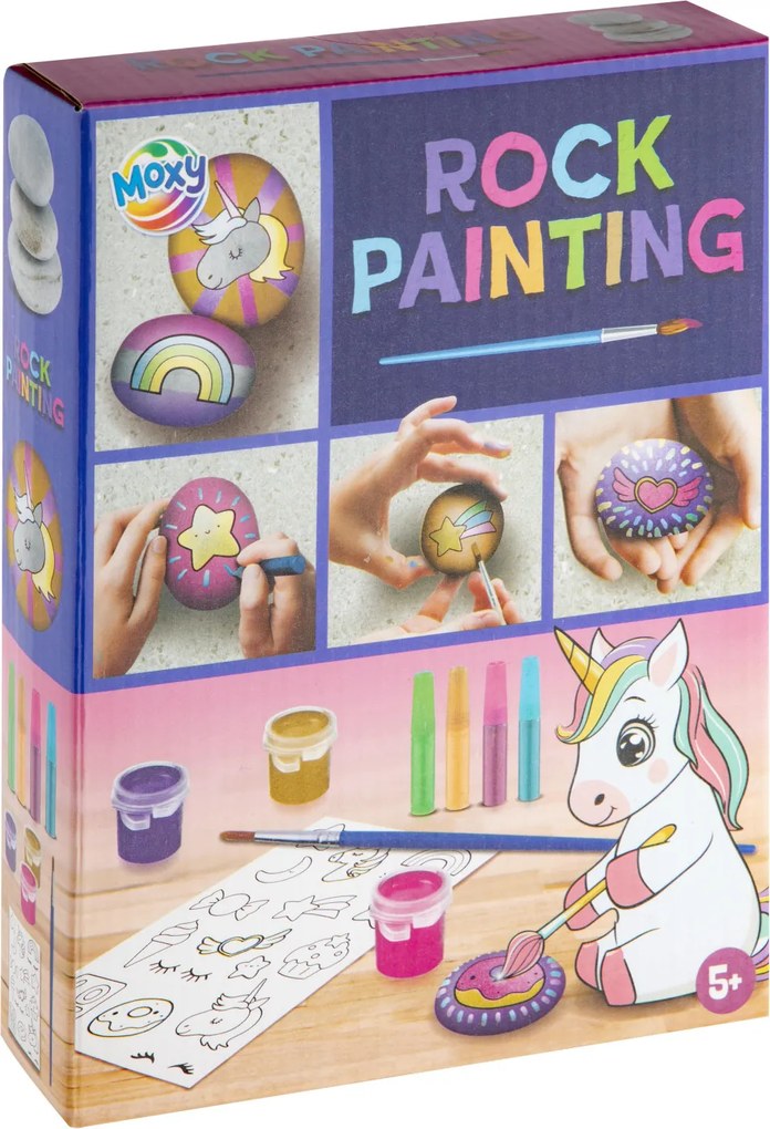 Színes Unicorn kavicsfestő készlet matricával