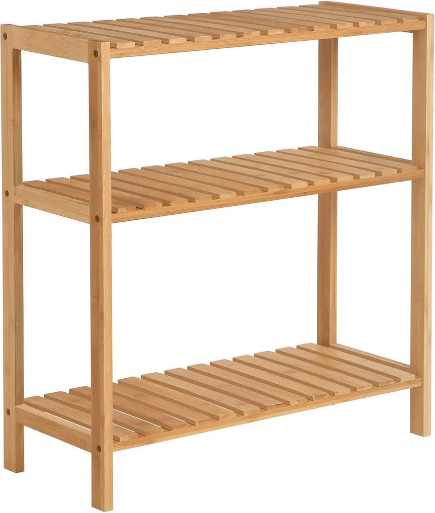 Bambusz fürdőszoba polc, tároló polc 60 x 26 x 66 cm, natúr