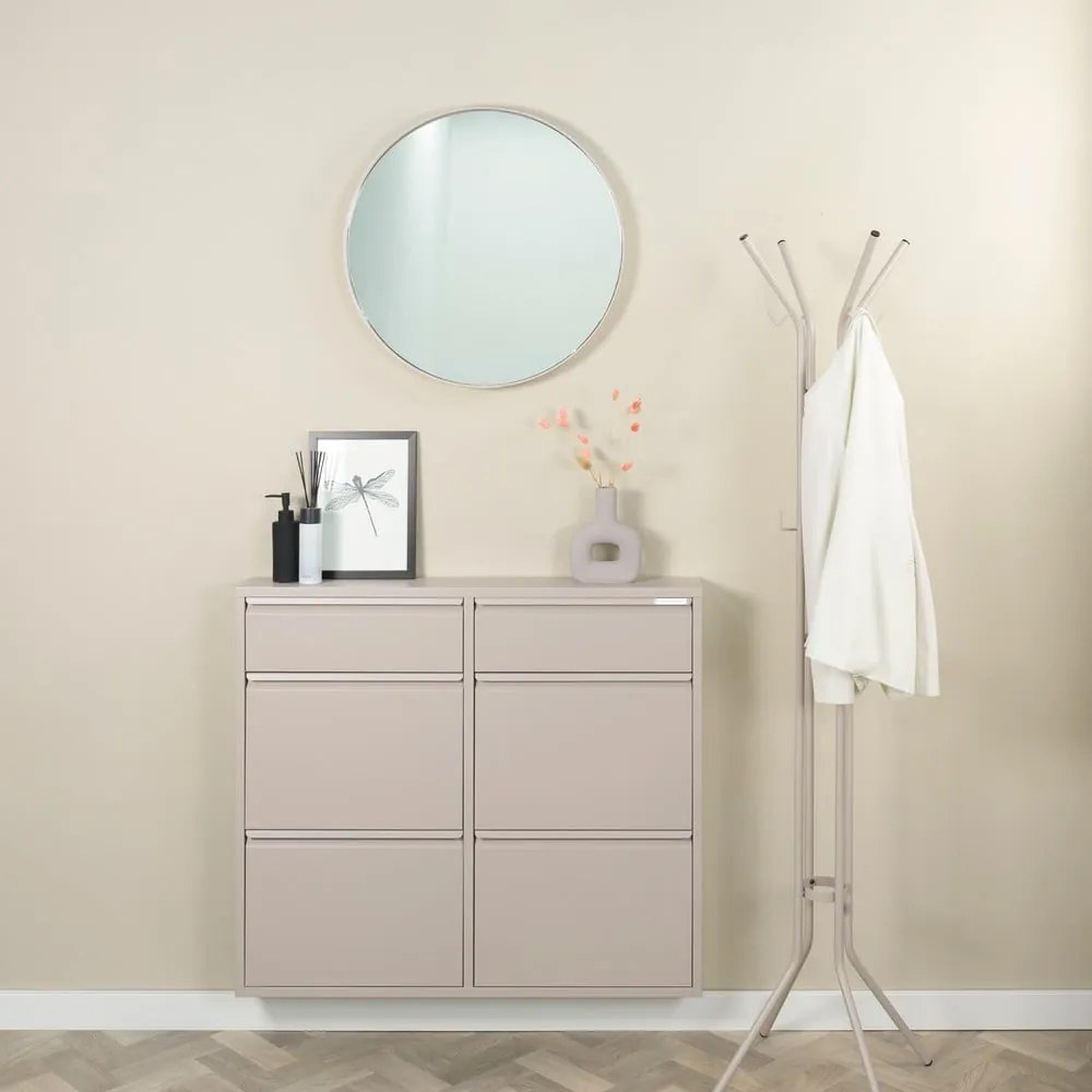 Szürkésbarna fém billenő ajtós cipőtartó 98x86x15 cm Billy – Spinder Design