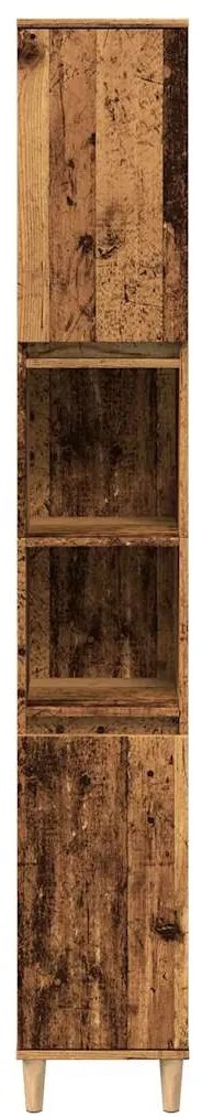 antik fa színű szerelt fa fürdőszobaszekrény 30 x 30 x 190 cm