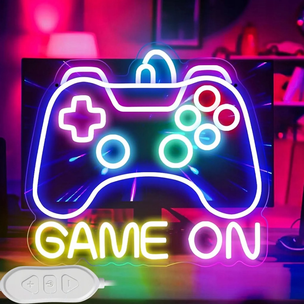 Neon Led gamer Gamepad dekoráció Multikolor fényerőszabályzó Usb