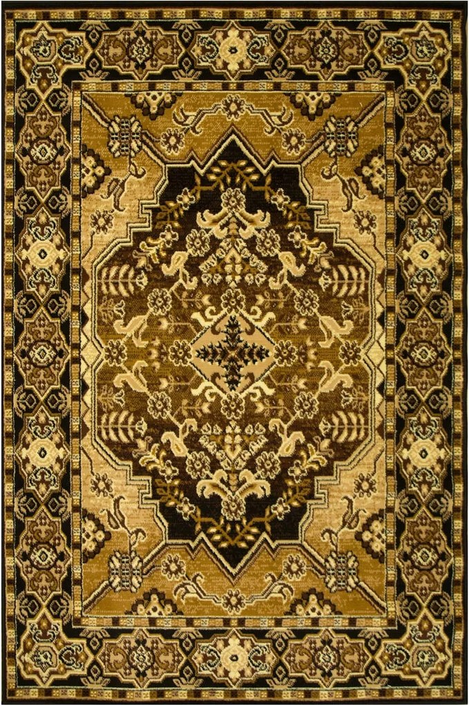 Szőnyeg Olcsó Nemes Dísz Barna Bézs Nappaliba Arany 250x350 cm