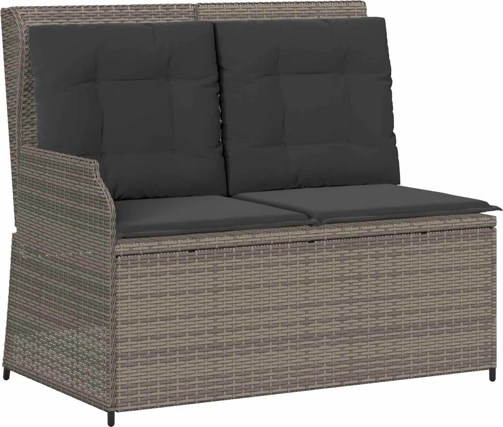 vidaXL Kerti pad Szürke polirattan