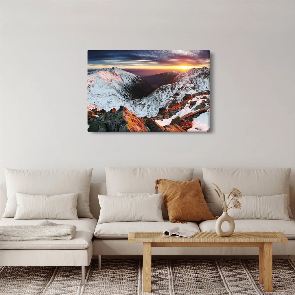 Kép - Téli hegyi panoráma (90x60 cm)
