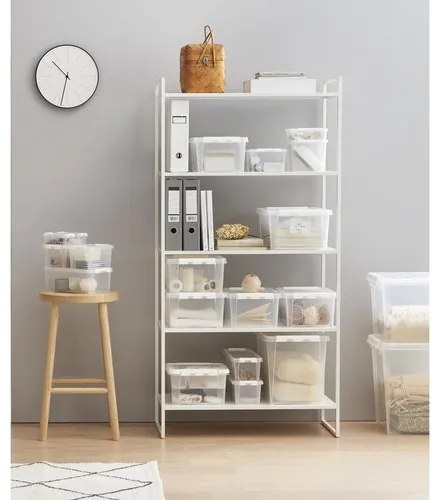 SmartStore tárolódoboz fehér klipszekkel éskerekekkel Classic, 31 l, 31 l