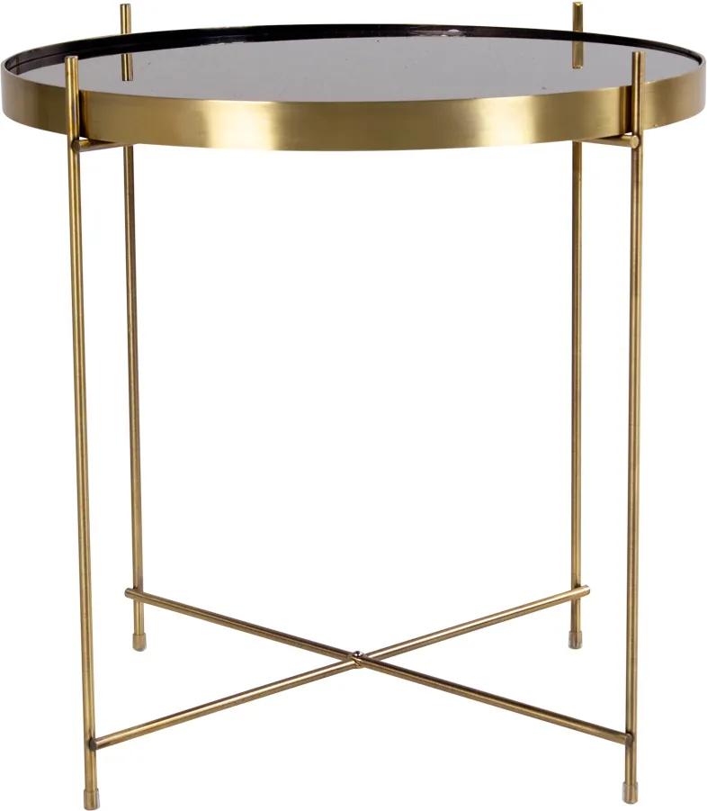 Stílusos dohányzóasztal Tatum 48 cm arany - fekete - raktáron SK utolsó darab