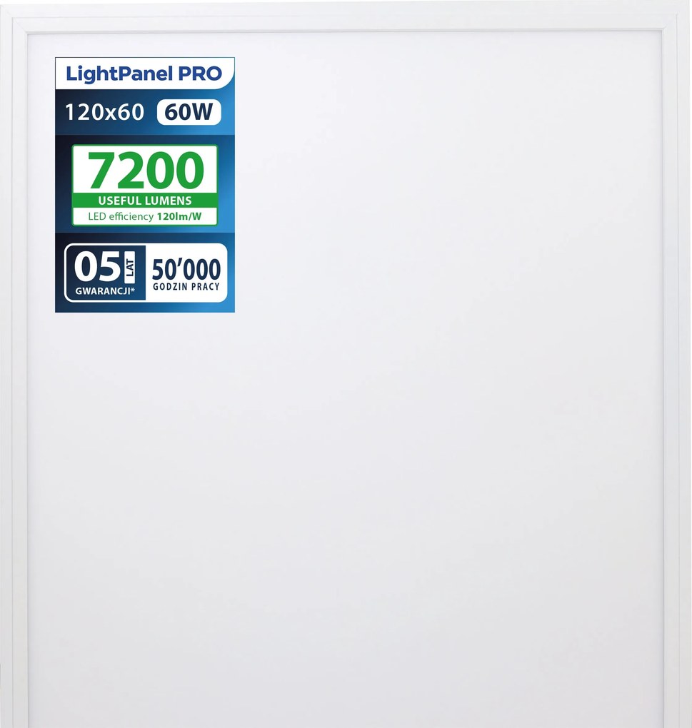 Led panel LightPanel Pro 60W 7200 lm 120x60 plafon kazettás raszter lámpatest