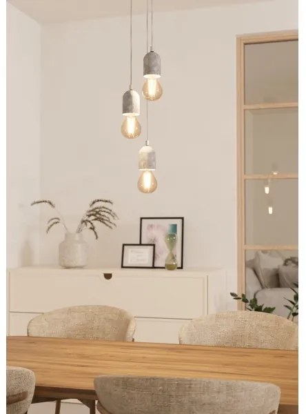 Eglo 95523 - Csillár SILVARES 3xE27/60W/230V