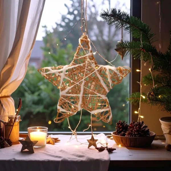 Brilagi - LED karácsonyi dekoráció LED/2xAA 30x28 cm csillag