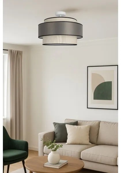 Felületre szerelhető csillár  GRACE 1xE27/60W/230V átm. 40 cm krémes/szürke