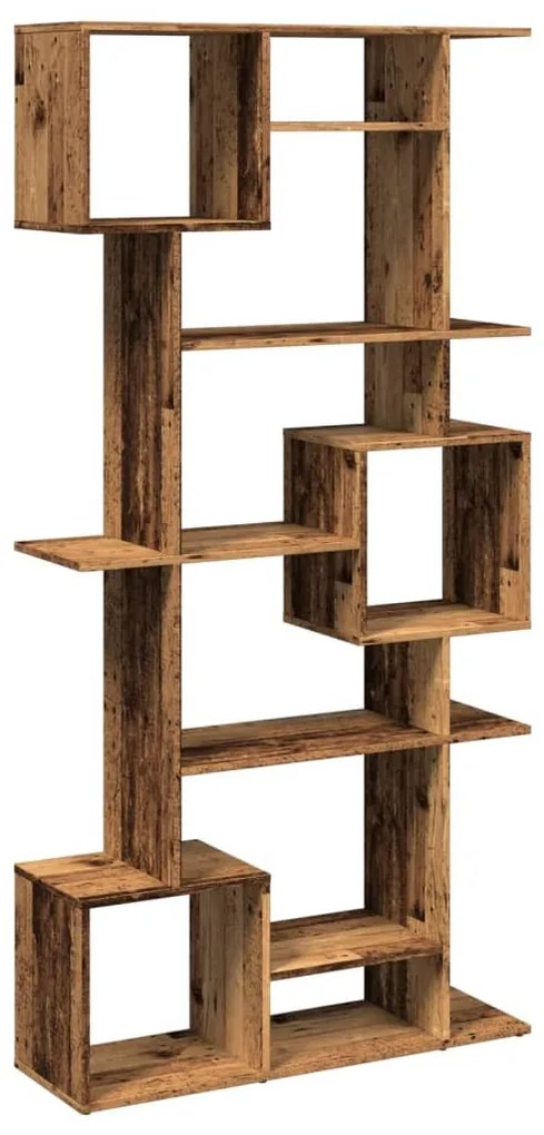 antik fa színű szerelt fa könyvszekrény 92 x 29 x 188 cm