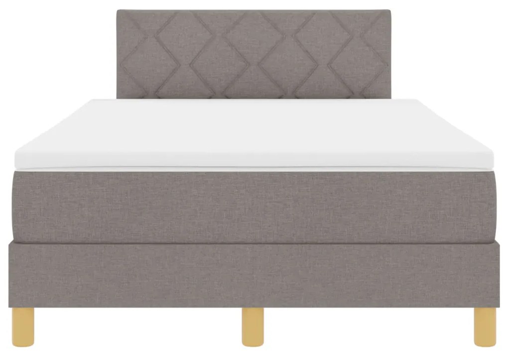 vidaXL LED Box Spring Ágy matracmal Tópszínű 120 x 200 cm szövet