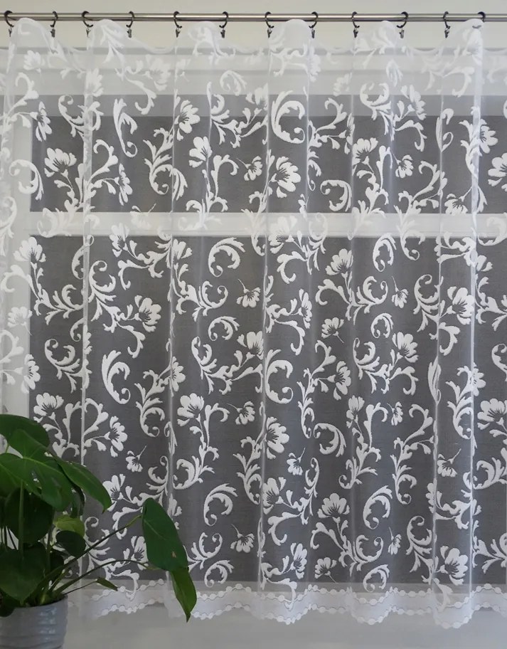 Mg Függöny jacquard 31630 Fehér 400x160cm készre varrva Bt M