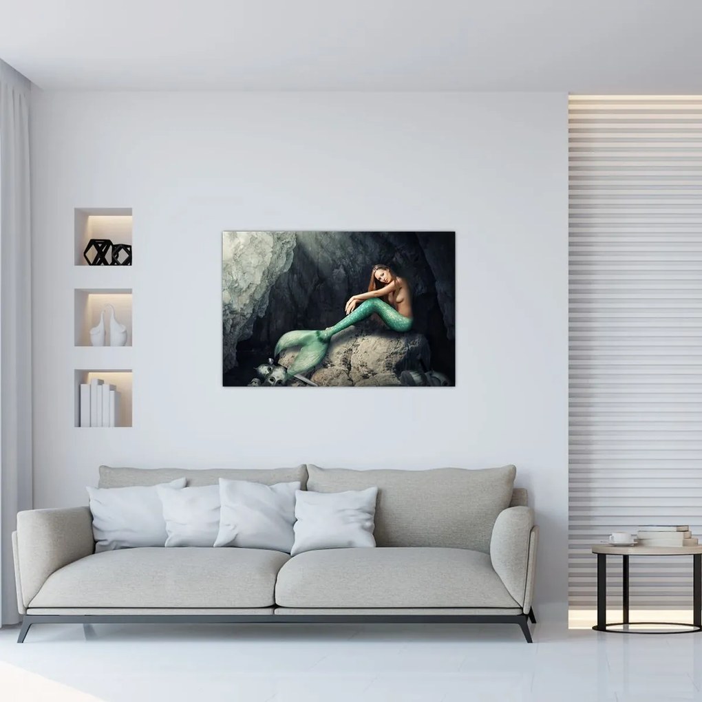 Kép - Hableány a sziklán (90x60 cm)