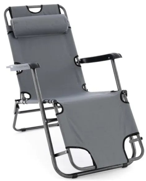 GARTHEN Kerti összecsukható nyugágy 155 x 46 cm szürke