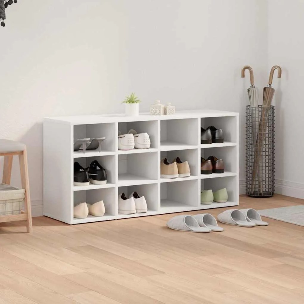 Cipősszekrény polcokkal Fehér 103 x 30 x 51 cm Faanyag