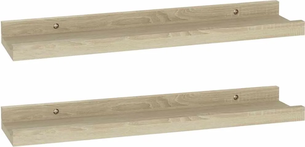 vidaXL 2 db sonoma tölgyfa fali polc 40 x 9 x 3 cm