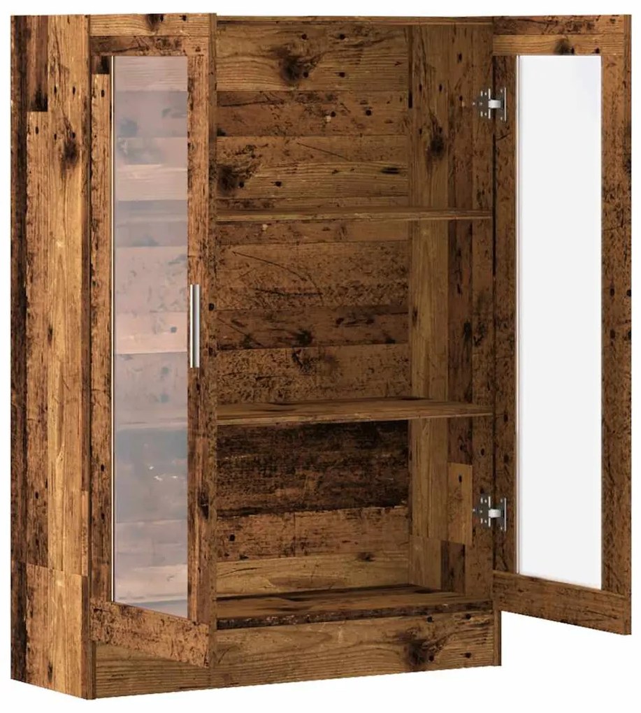 antik fa színű szerelt fa könyvszekrény 82,5 x 30,5 x 115 cm