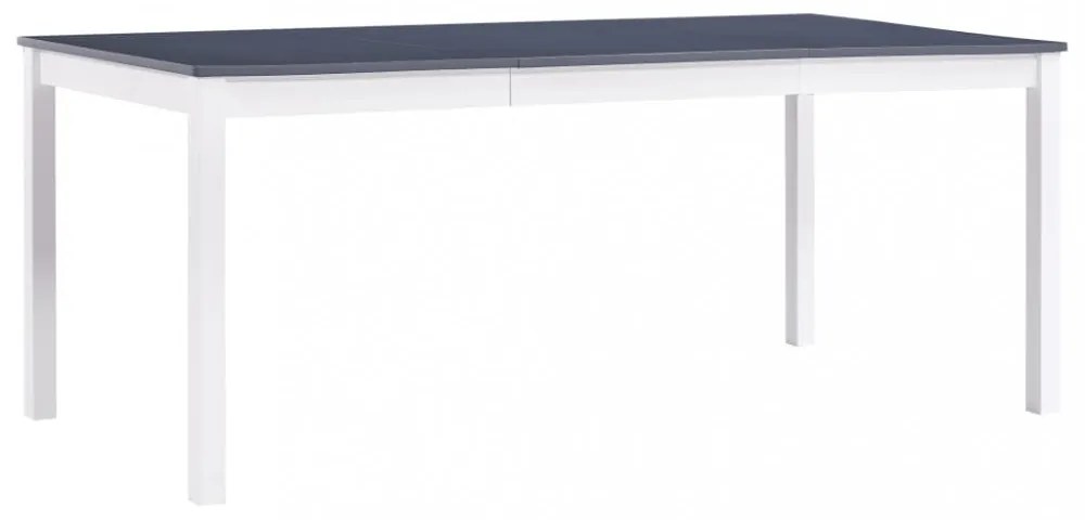 fehér és szürke fenyőfa étkezőasztal 180 x 90 x 73 cm