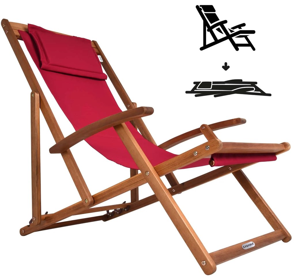 SIENA kerti nyugágy, 65x87x102cm, piros Casaria