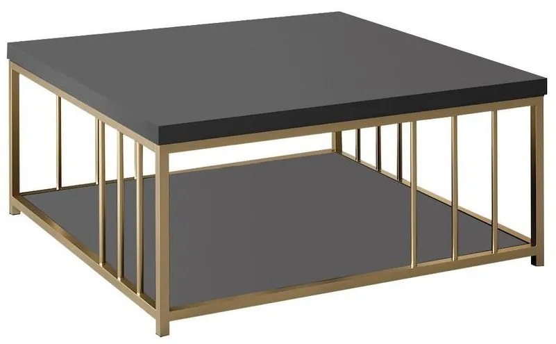 Dohányzóasztal Zenn - Anthracite, Gold