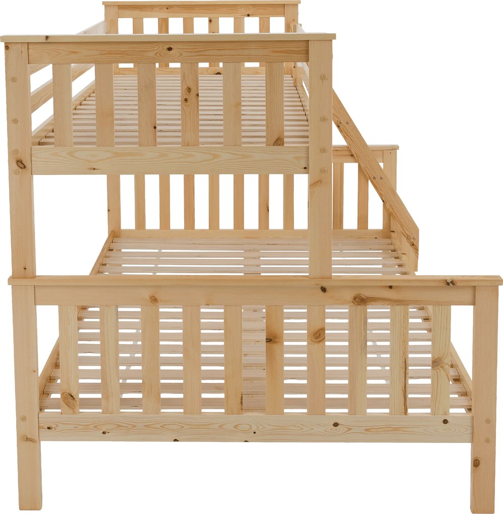 Kinyitható emeleteságy, természetes tűnyalábos fenyő, LUINI