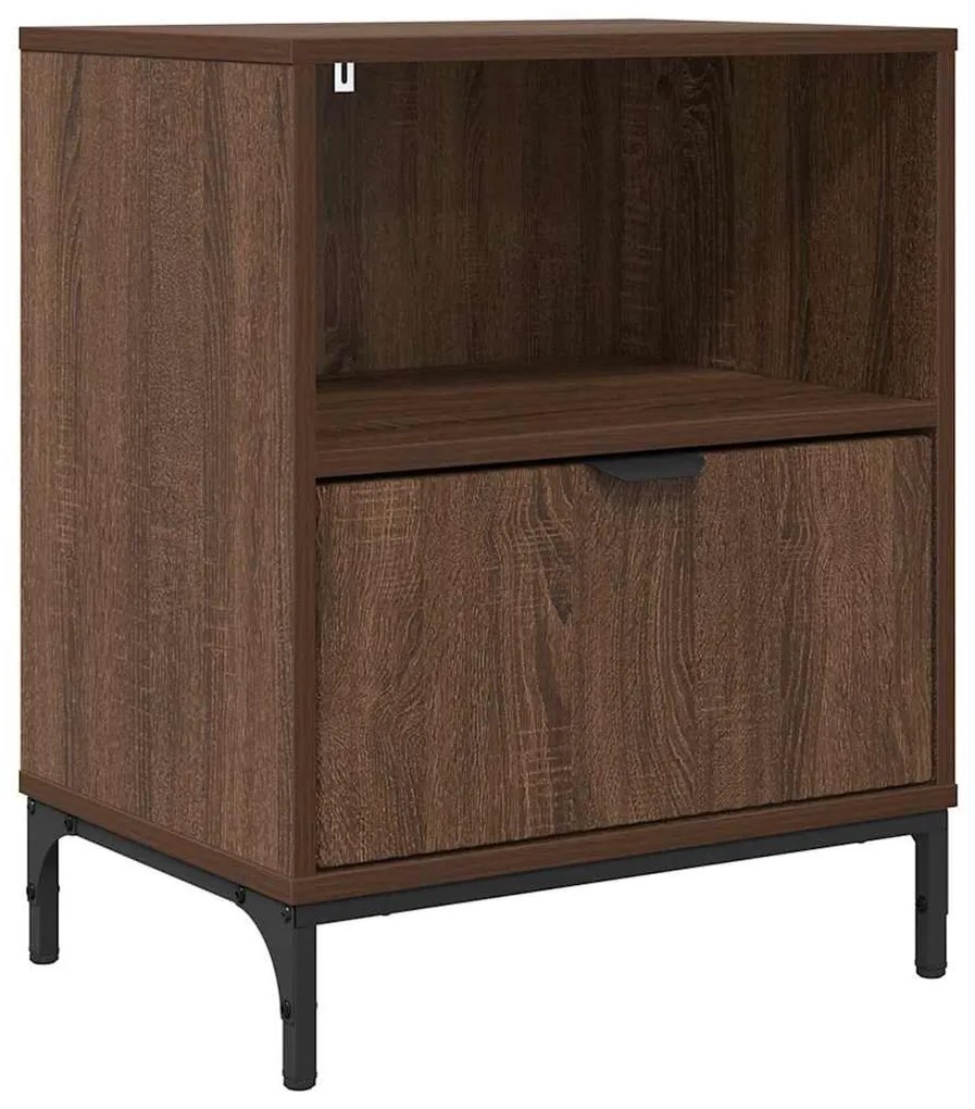 Éjjeli asztal fiókkal barna tölgy 49 x 36 x 61 cm Faanyag